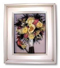 preserved bouquet in shadow box